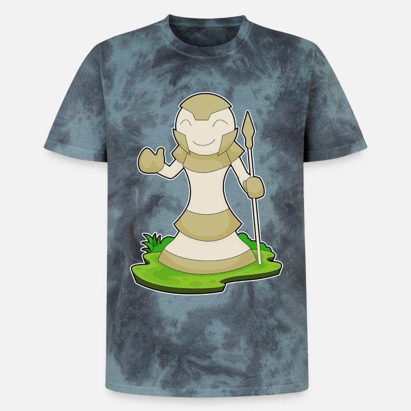 Schachfigur Bauer Schach - Unisex Premium Tie Dye T-Shirt - Schwarz/Blau