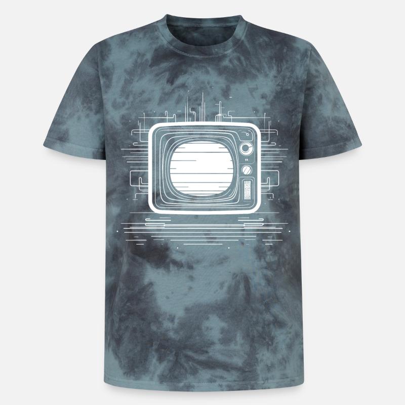 Sketch télévisé à l’ancienne - T-shirt tie-dye premium unisexe - noir/bleu