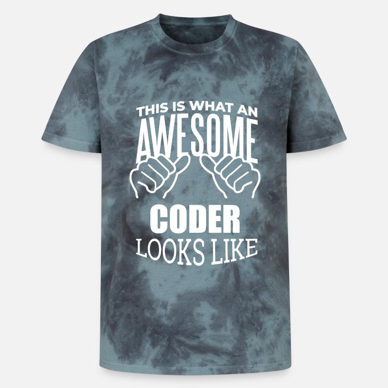 Programmierer - Unisex Premium Tie Dye T-Shirt - Schwarz/Blau