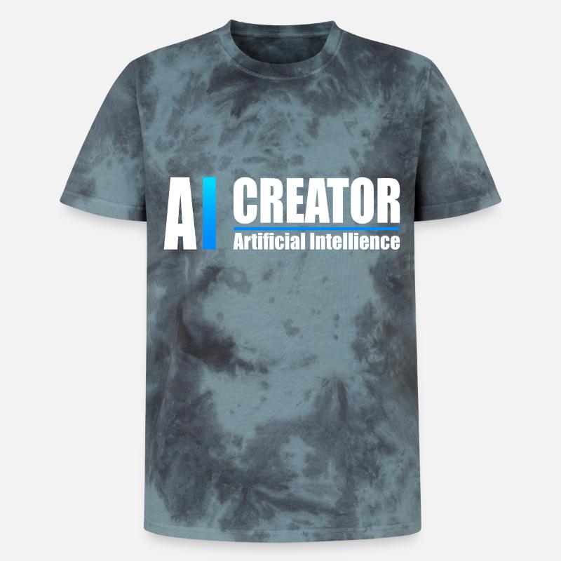 AI Creator Artificial Intelligence Enthusiast - Unisex Premium Tie-Dye T-Shirt - Black/Blue