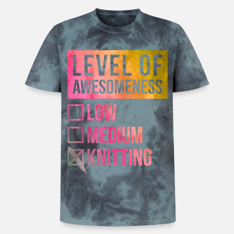 Knitting - Unisex Premium Tie-Dye T-Shirt - Black/Blue