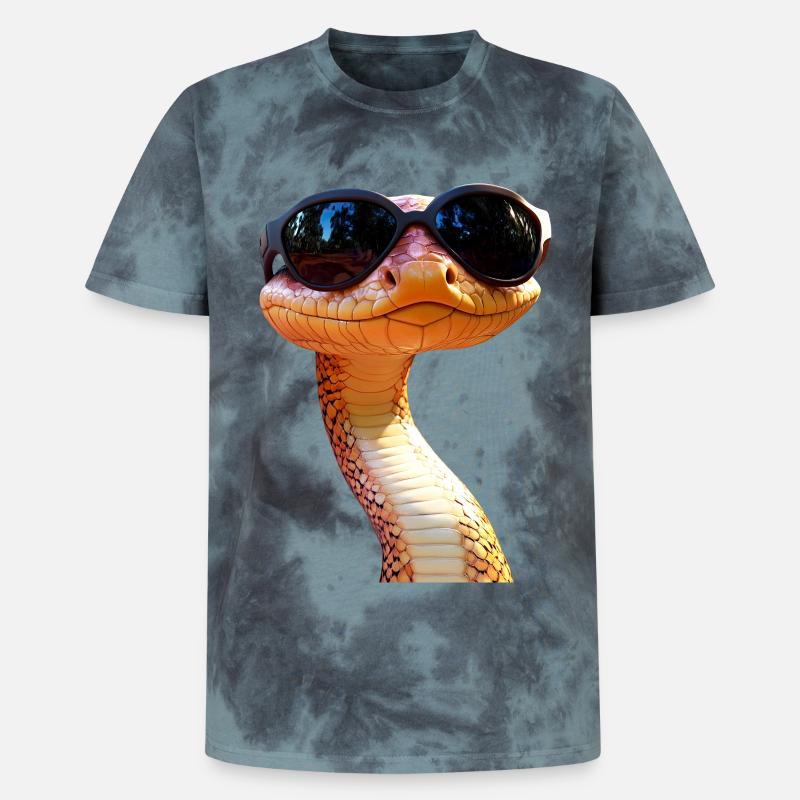 Schlange Python Kobra Mamba Klapperschlange Snake - Unisex Premium Tie Dye T-Shirt - Schwarz/Blau
