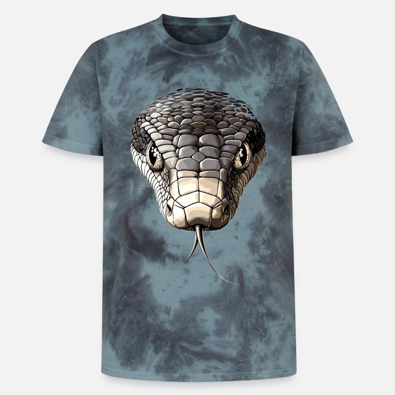 Schlange Python Kobra Mamba Klapperschlange Snake - Unisex Premium Tie Dye T-Shirt - Schwarz/Blau