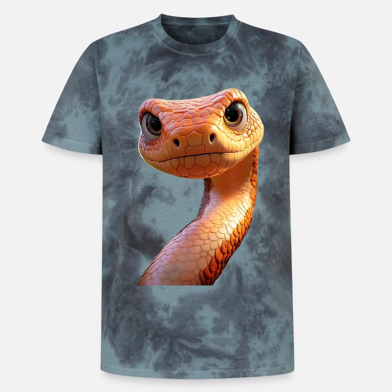 Schlange Python Kobra Mamba Klapperschlange Snake - Unisex Premium Tie Dye T-Shirt - Schwarz/Blau