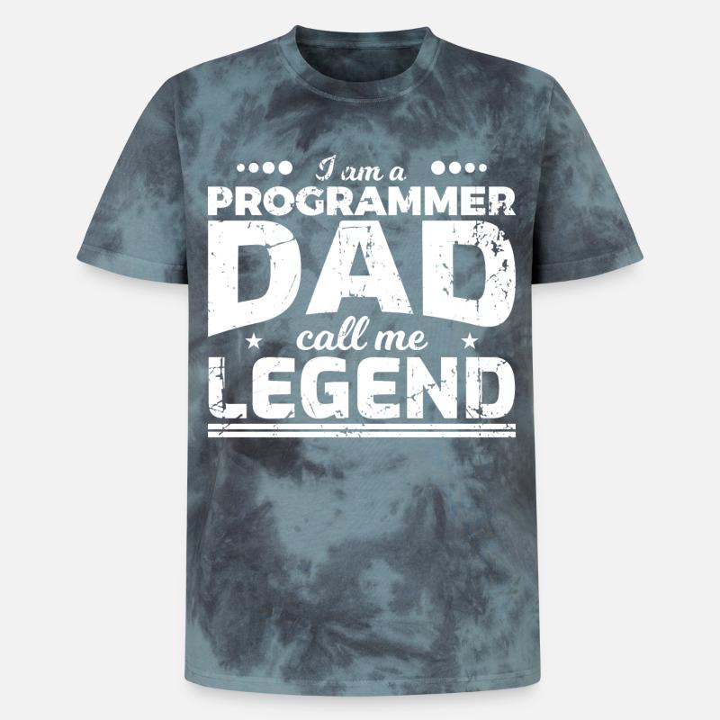 Coder Papa - Unisex Premium Tie Dye T-Shirt - Schwarz/Blau