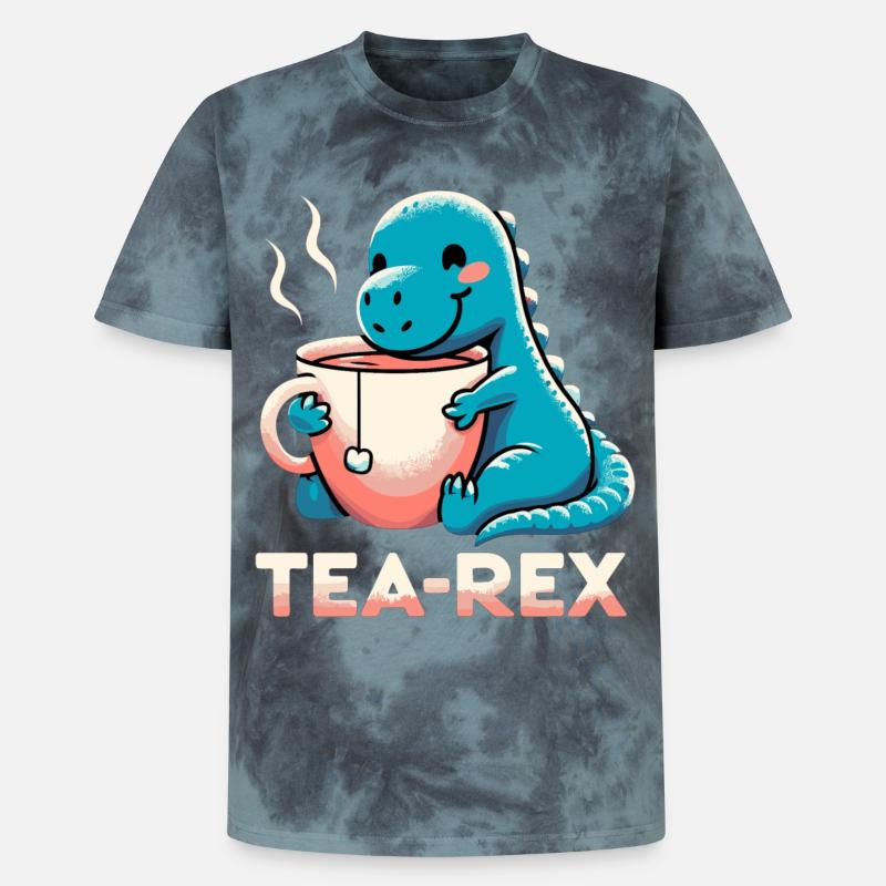 Tee Rex Tee-Rex Teetrinker Geschenk - Unisex Premium Tie Dye T-Shirt - Schwarz/Blau