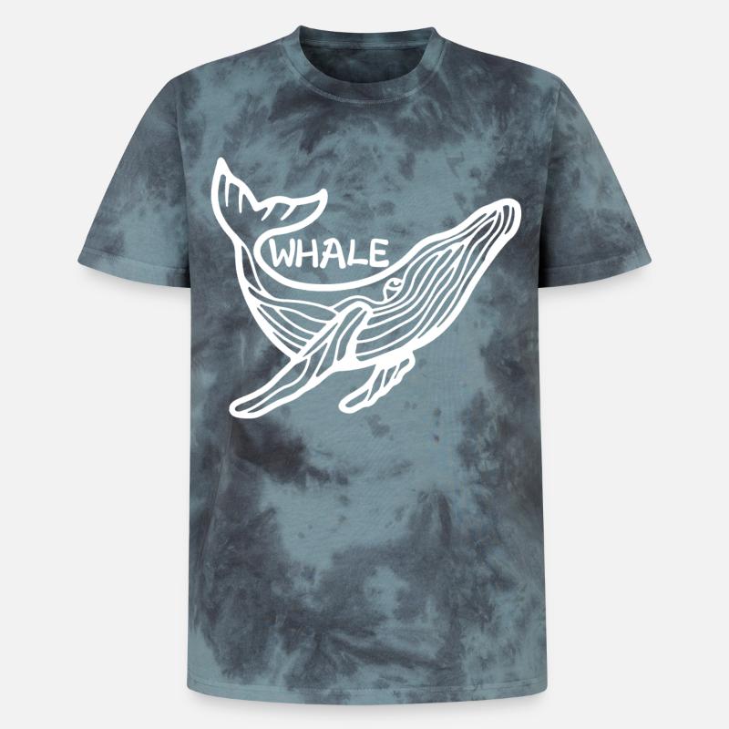 Le géant des mers - T-shirt tie-dye premium unisexe - noir/bleu