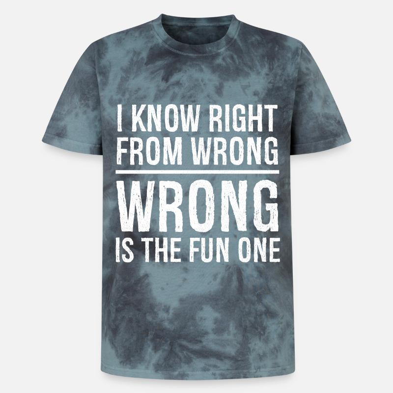 I know right from wrong - Unisex Premium Tie Dye T-Shirt - Schwarz/Blau