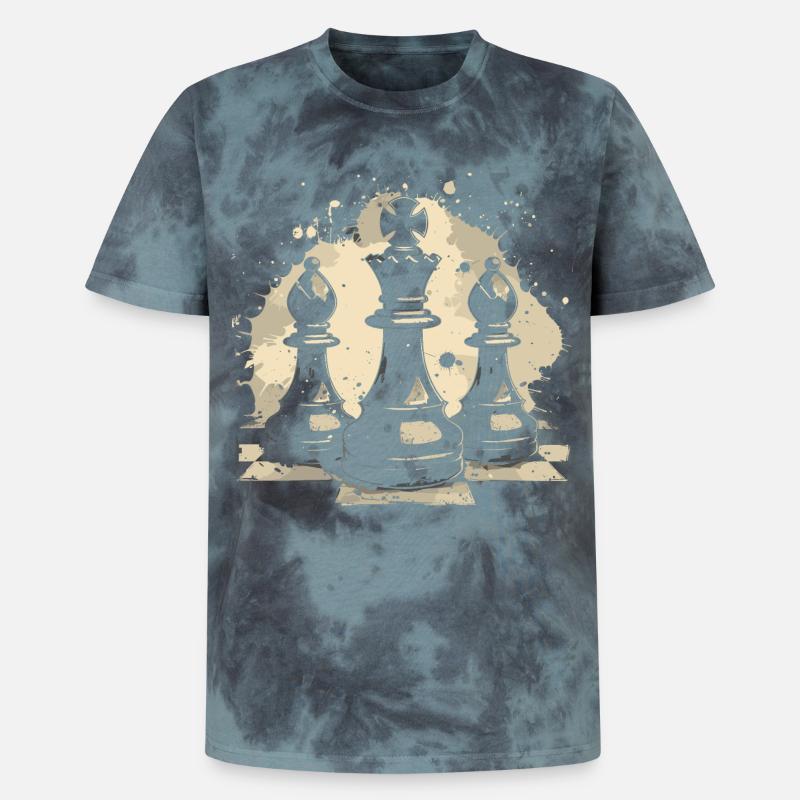 Graffiti d’échecs - T-shirt tie-dye premium unisexe - noir/bleu