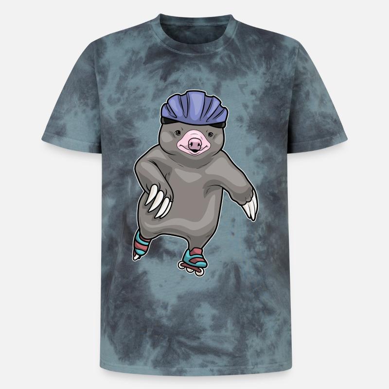Maulwurf Inline skating Rollschuhe - Unisex Premium Tie Dye T-Shirt - Schwarz/Blau