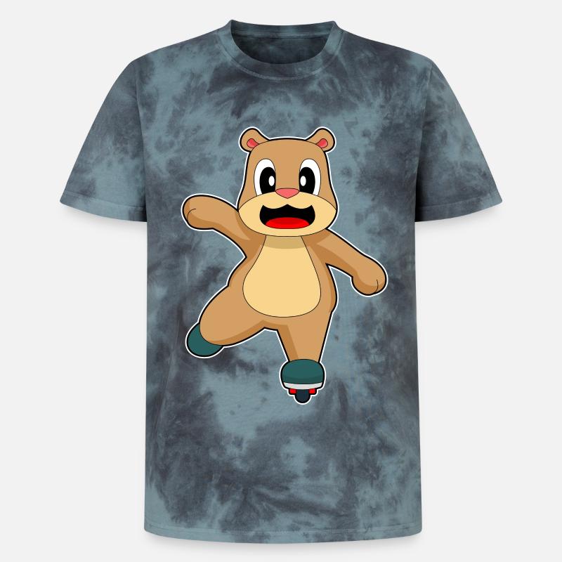 Bär Inline skating roller skates - Unisex Premium Tie-Dye T-Shirt - Black/Blue