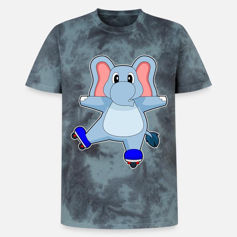 Elefant Inline skating roller skates - Unisex Premium Tie-Dye T-Shirt - Black/Blue