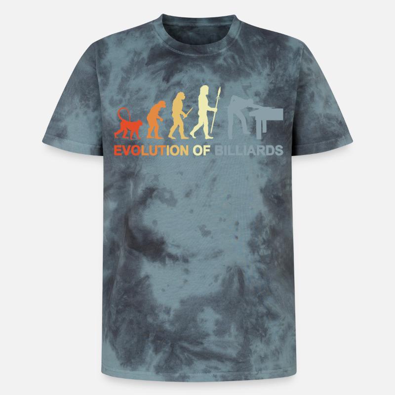 Pool Billiards Evolution - Unisex Premium Tie-Dye T-Shirt - Black/Blue