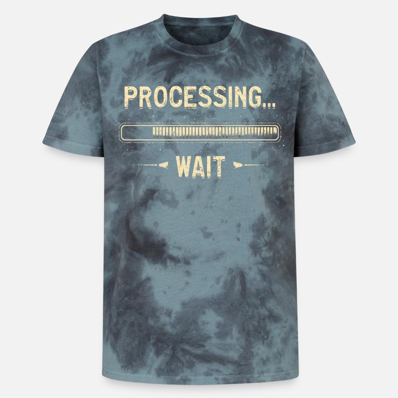 Processing... Please Wait - Unisex Premium Tie Dye T-Shirt - Schwarz/Blau