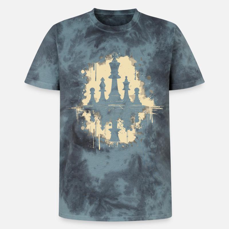Pièces d’échecs Graffiti - T-shirt tie-dye premium unisexe - noir/bleu