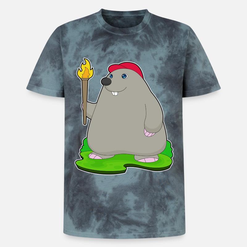 Mole Torch - Unisex Premium Tie-Dye T-Shirt - Black/Blue