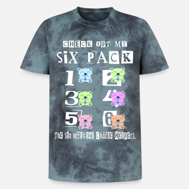 Teddy Cuddle Six Pack - Unisex Premium Tie-Dye T-Shirt - Black/Blue