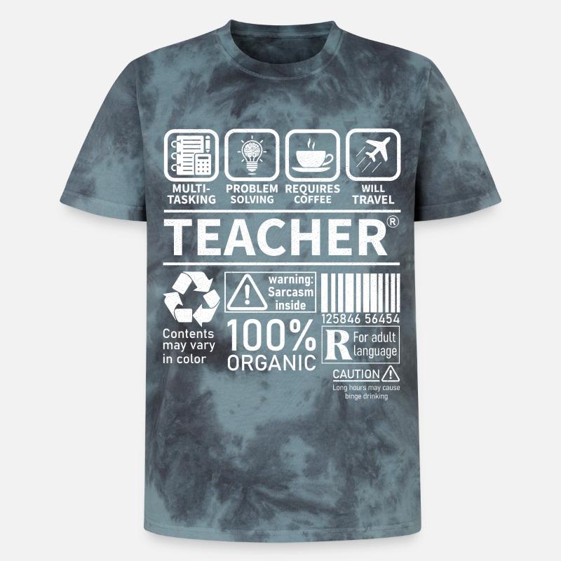 Teacher multi tasking problem solving requires - Unisex Premium Tie-Dye T-Shirt - Black/Blue