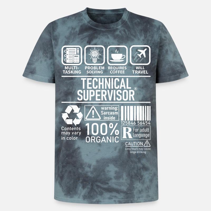 Superviseur technique multitâche résolution de problèmes - T-shirt tie-dye premium unisexe - noir/bleu