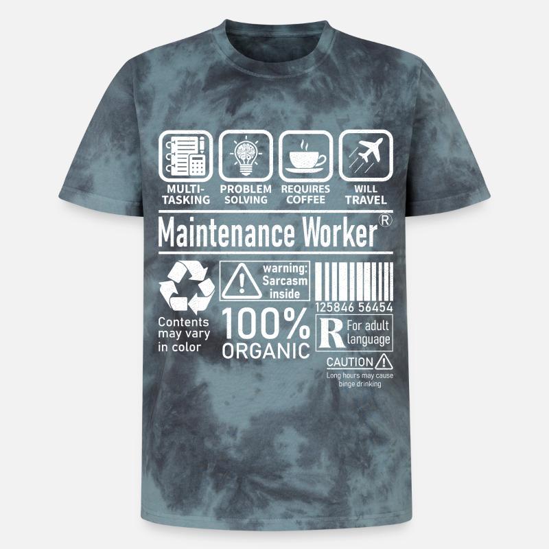 Agent d’entretien multitâche résolution de problèmes - T-shirt tie-dye premium unisexe - noir/bleu