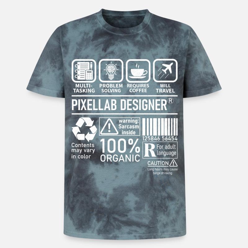 Pixellab Designer multi tasking problem solving - Unisex Premium Tie Dye T-Shirt - Schwarz/Blau