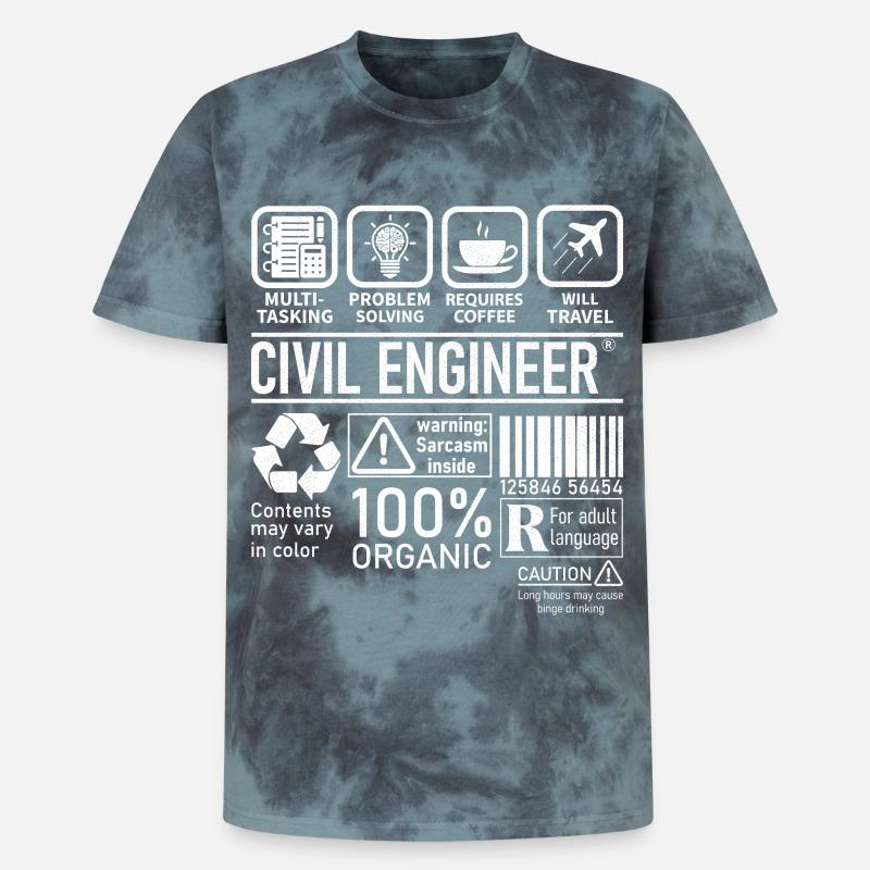 Civil Engineer multi tasking problem solving - Unisex Premium Tie Dye T-Shirt - Schwarz/Blau
