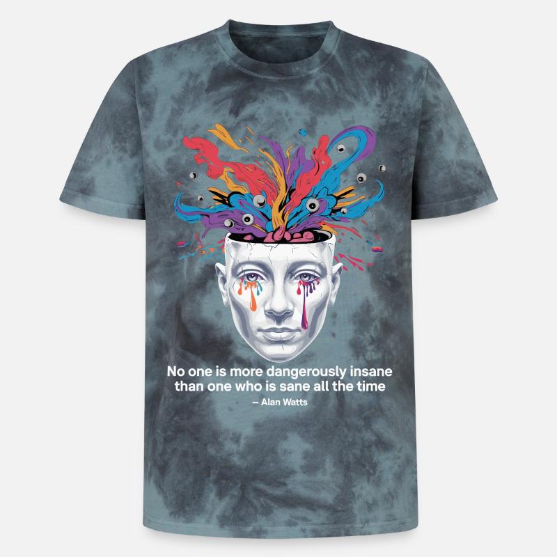 Mind Unleashed | Watts Psychedelic Insight - T-shirt tie-dye premium unisexe - noir/bleu