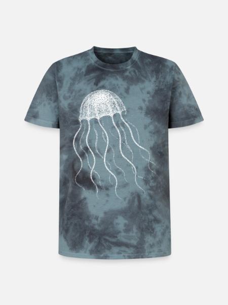Méduse - T-shirt tie-dye premium unisexe - noir/bleu