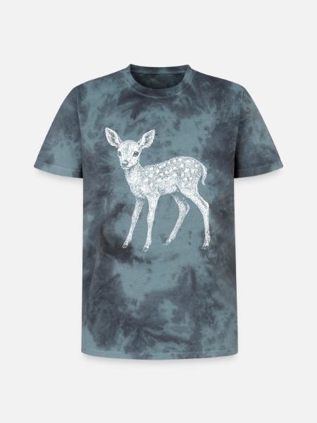 Faon - T-shirt tie-dye premium unisexe - noir/bleu