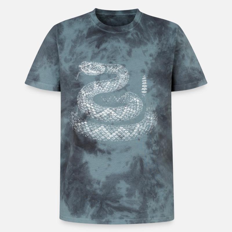 Schlange - Unisex Premium Tie Dye T-Shirt - Schwarz/Blau