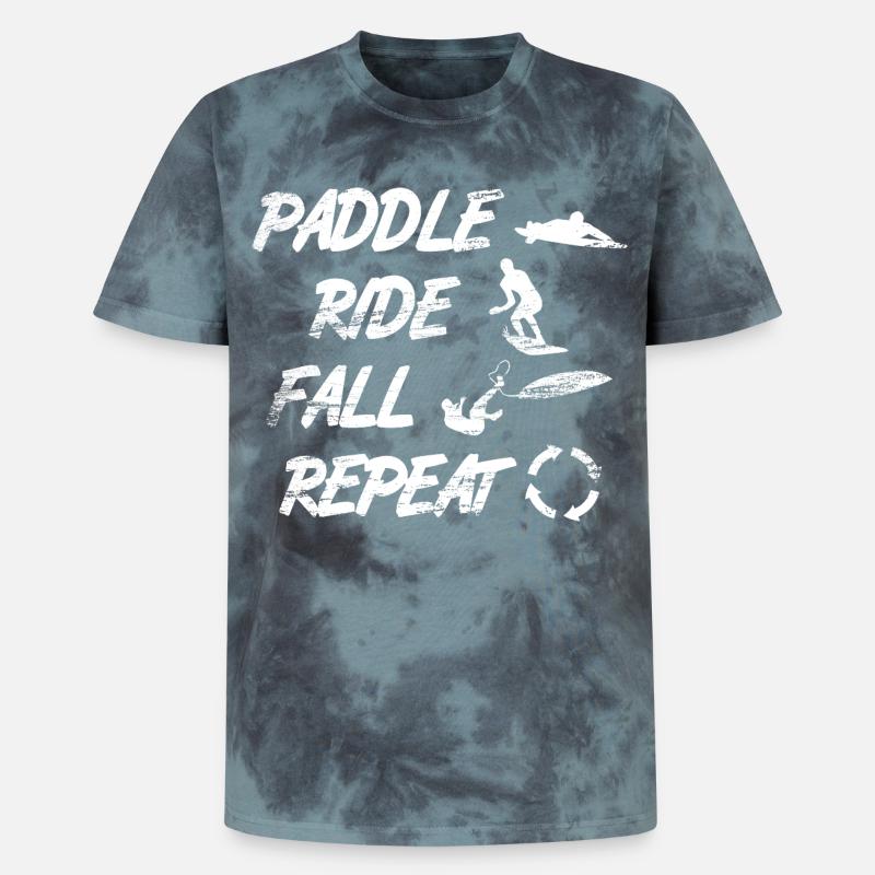 Paddle Ride Fall Repeat - Unisex Premium Tie Dye T-Shirt - Schwarz/Blau