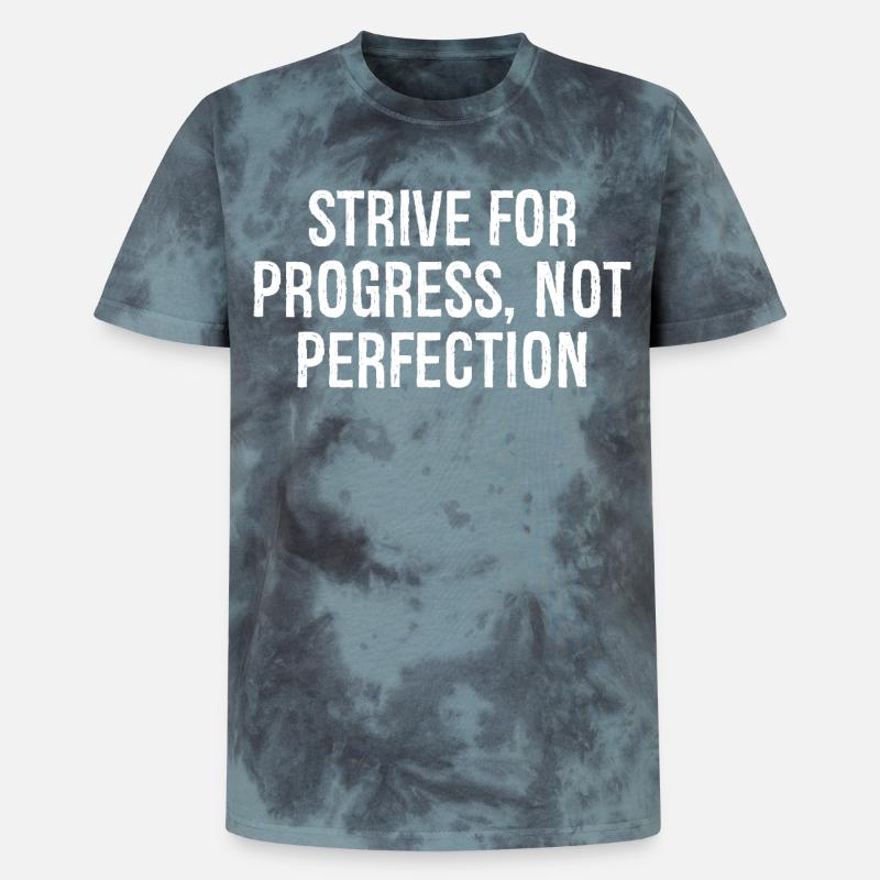 strive for progress not perfection - Unisex Premium Tie-Dye T-Shirt - Black/Blue