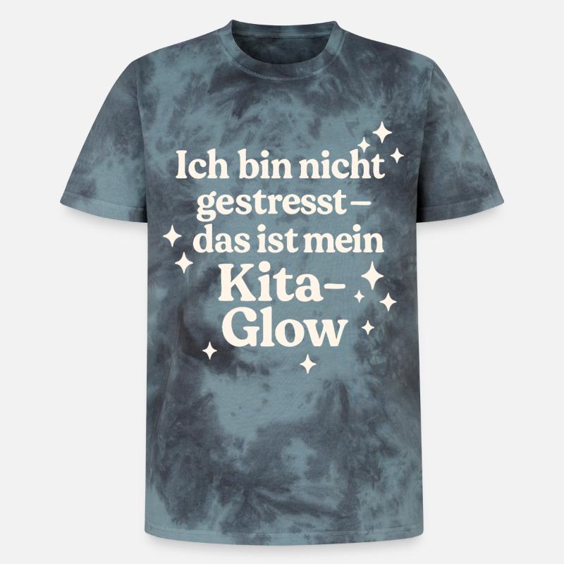 Ich bin nicht gestresst... (hellbeige) - Unisex Premium Tie Dye T-Shirt - Schwarz/Blau