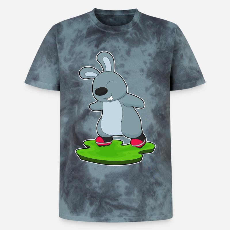 Hase Rollers Rollers - T-shirt tie-dye premium unisexe - noir/bleu