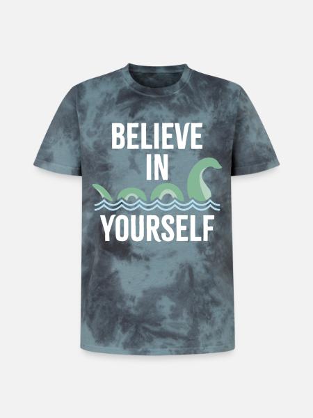 Croyez en vous - T-shirt tie-dye premium unisexe - noir/bleu