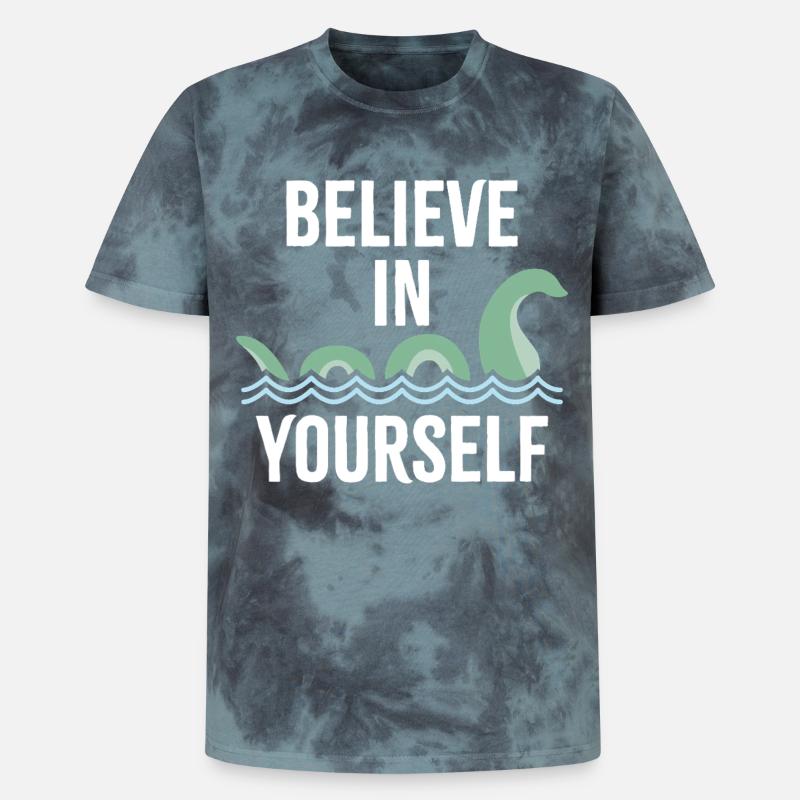 Croyez en vous - T-shirt tie-dye premium unisexe - noir/bleu