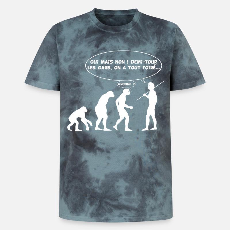 Erreur d'évolution (blanc) - T-shirt tie-dye premium unisexe - noir/bleu