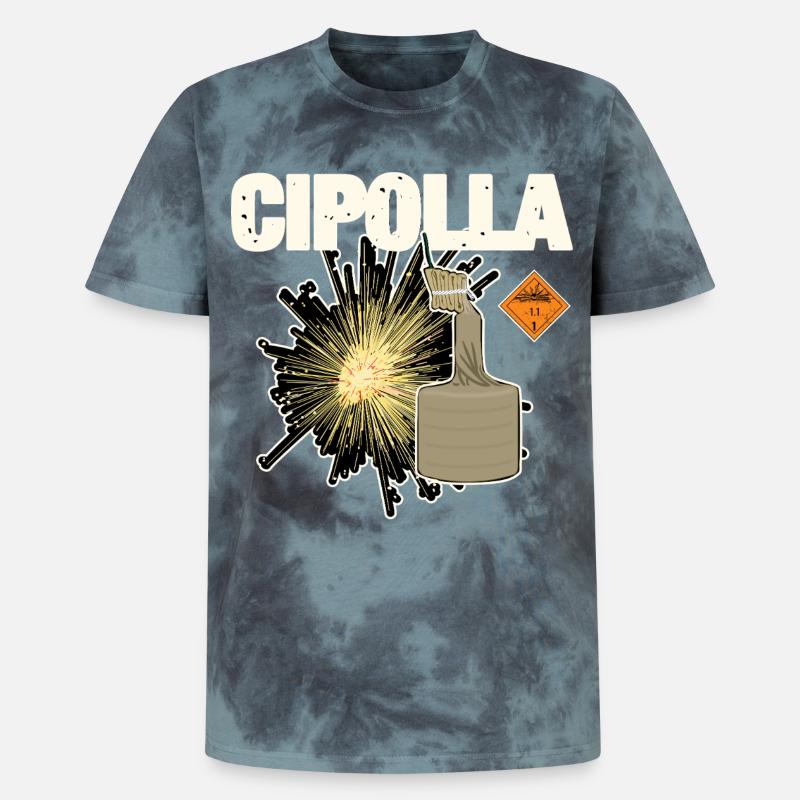 Cipolla Pyro - Koszulka tie-dye unisex Premium - czarny/niebieski