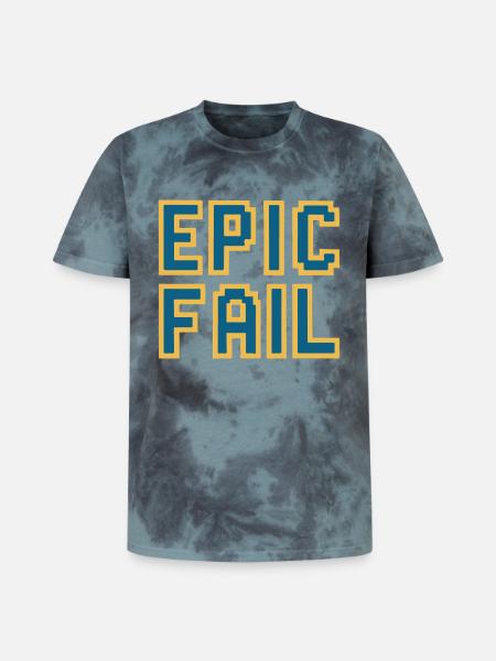 Epic fail - retro 8-bit gaming meme - Unisex Premium Tie-Dye T-Shirt - Black/Blue