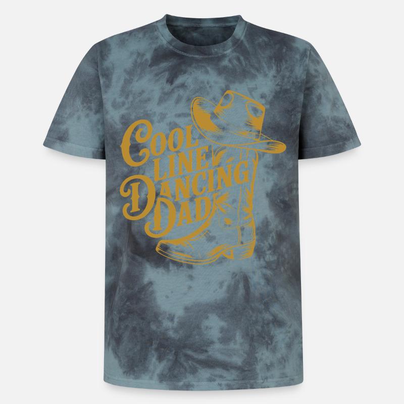 Line dance dad cool dancing dad - Unisex Premium Tie-Dye T-Shirt - Black/Blue