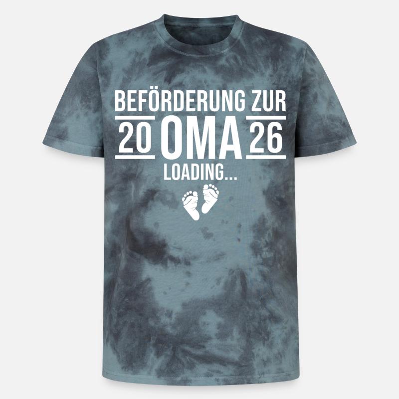 Oma 2026 loading - Werdende Großmutter - Unisex Premium Tie Dye T-Shirt - Schwarz/Blau