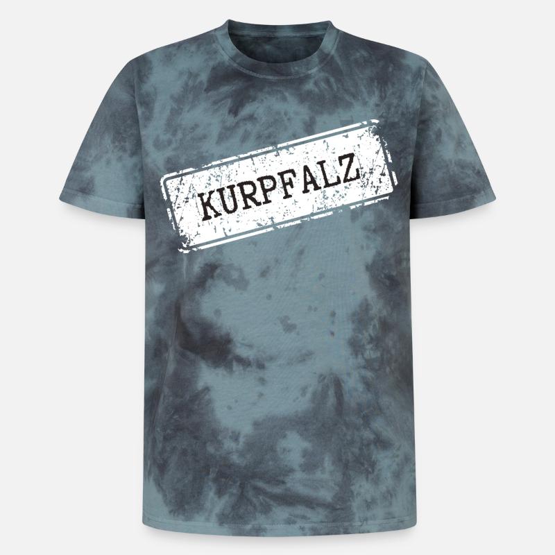 Conception d'impression sous licence Kurrhatz - T-shirt tie-dye premium unisexe - noir/bleu