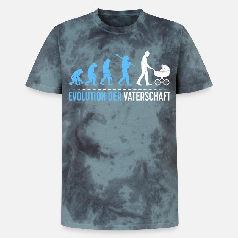 Werdender Vater EVOLUTION DER VATERSCHAFT Lustig - Unisex Premium Tie Dye T-Shirt - Schwarz/Blau