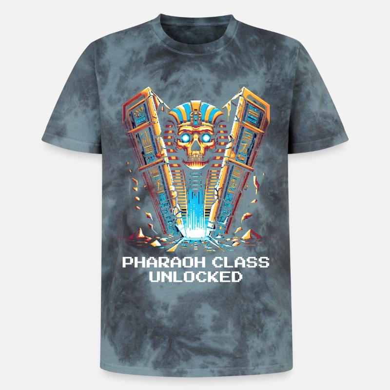Pharaoh Class Unlocked | Egypt, RPG - Unisex Premium Tie-Dye T-Shirt - Black/Blue