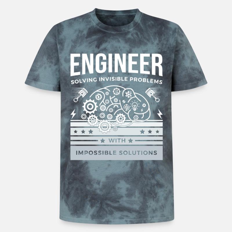 ENGINEER – Solving Invisible Problems T-Shirt - Unisex Premium Tie-Dye T-Shirt - Black/Blue