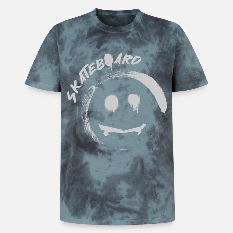 Skateboard - Unisex Premium Tie-Dye T-Shirt - Black/Blue