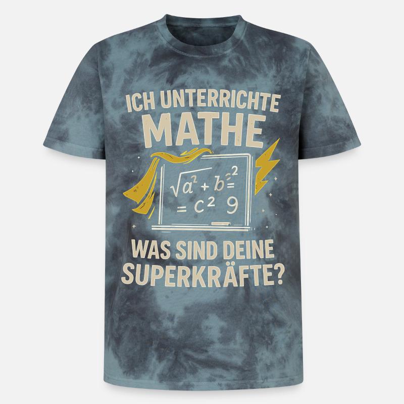 I teach math – your superpowers? - Unisex Premium Tie-Dye T-Shirt - Black/Blue