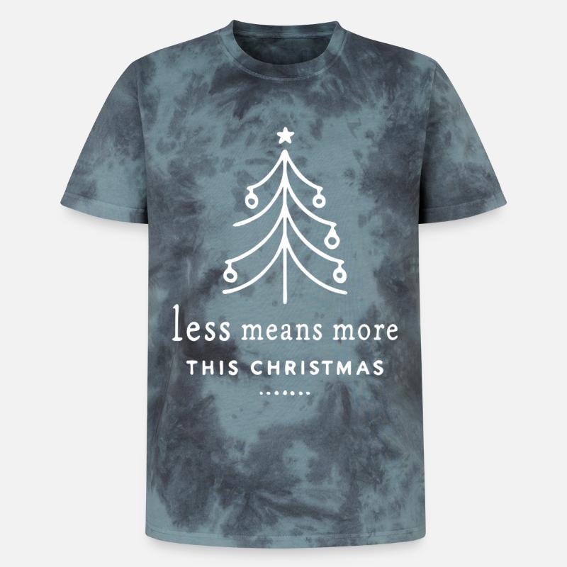 Moins, c’est plus à Noël - T-shirt tie-dye premium unisexe - noir/bleu