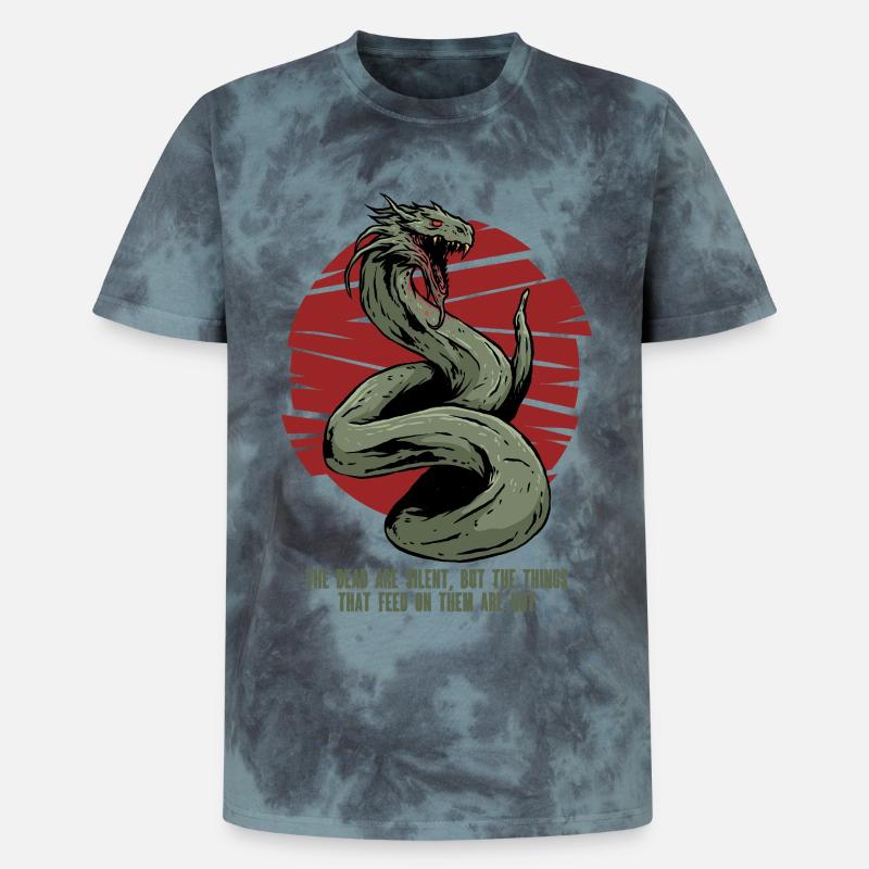 Basilisk Mythological Creatures - Unisex Premium Tie-Dye T-Shirt - Black/Blue