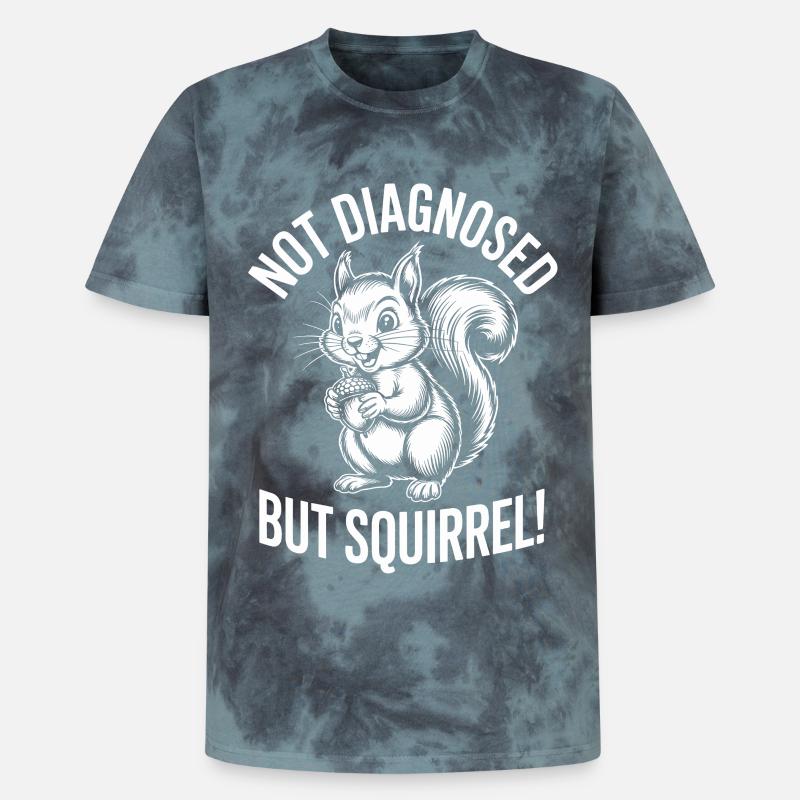 Nicht diagnostiziert – Eichhörnchen - Unisex Premium Tie Dye T-Shirt - Schwarz/Blau